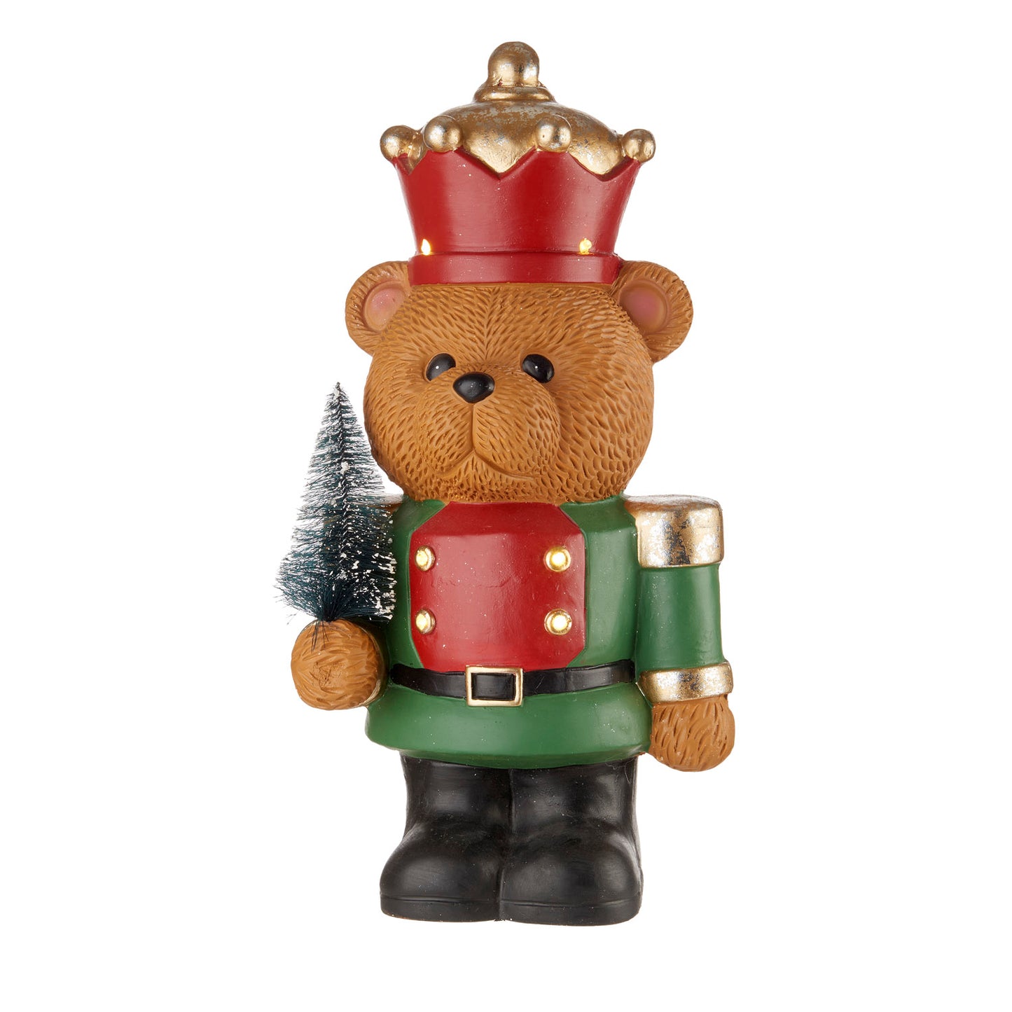 L'Oca Nera - Orsetto natalizio con albero/luci led