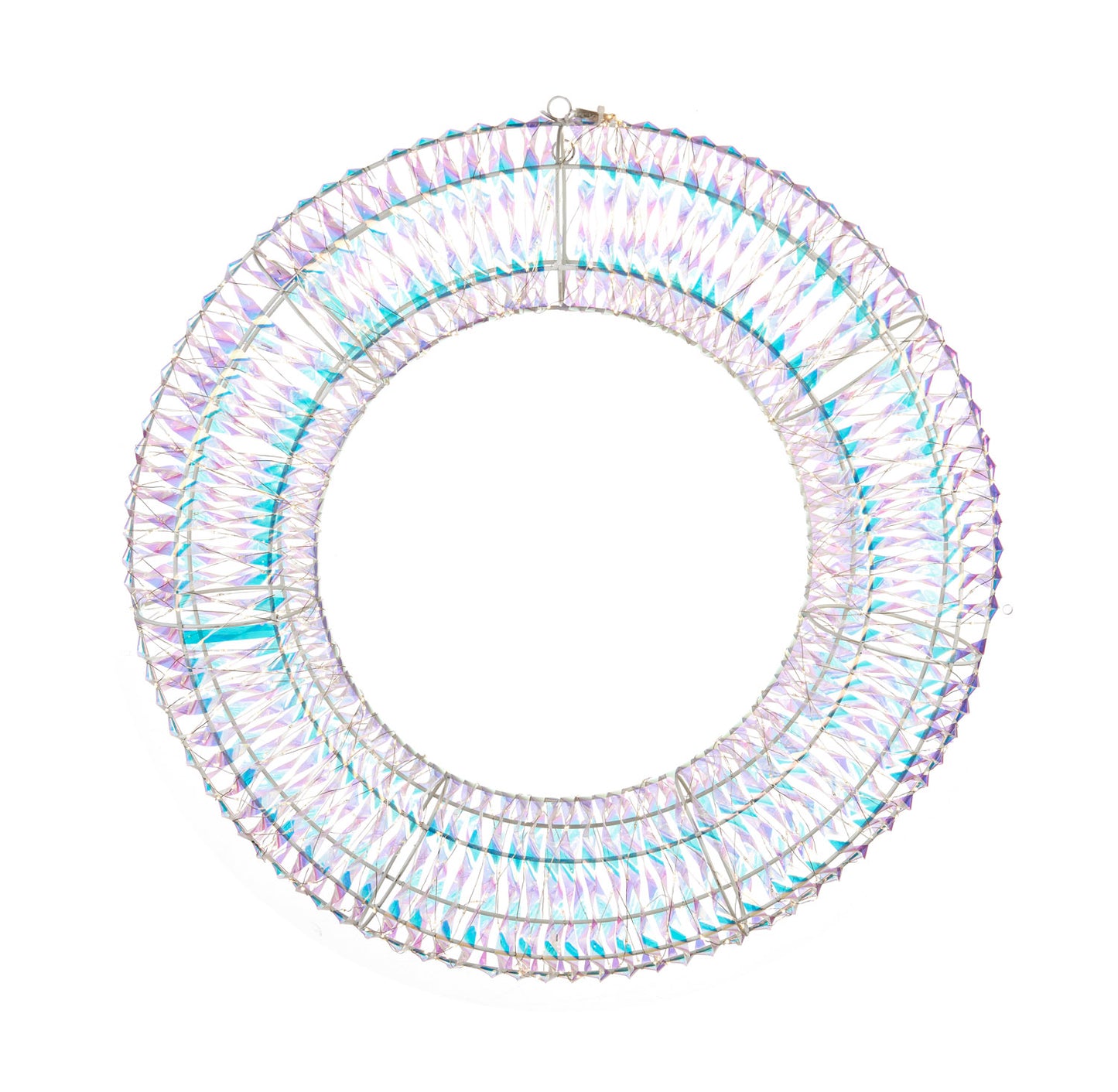 L'Oca Nera - Corona decorativa grande cristalli di luce con luce led