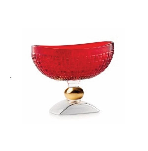 Emò - Porta bonbon grande in vetro con decoro quadratini