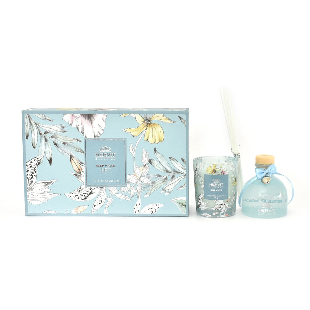 Hervit-SET PROFUMA AMBIENTE + CANDELA DEEP WATER