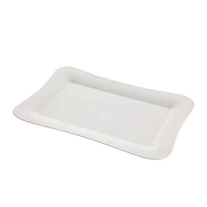 Hervit- Vassoio in Porcellana con Foglie d'alloro 41x29cm