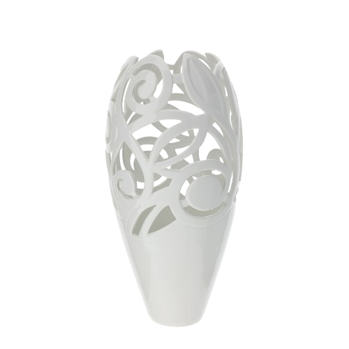 Hervit - VASO porcellana traforato bianco 23,5x48cm