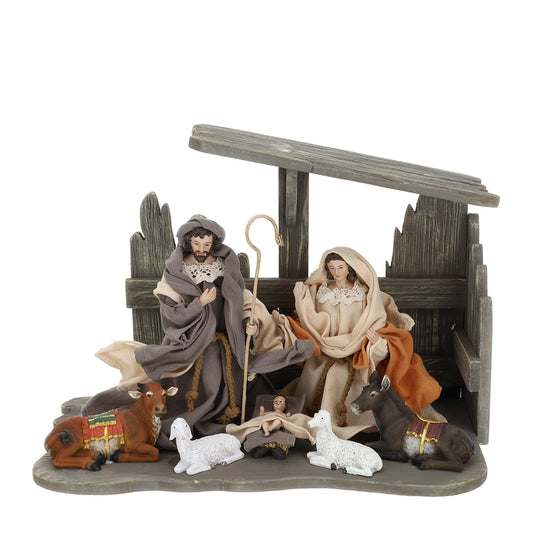 Hervit – Natività in resina con capanna 7 pz