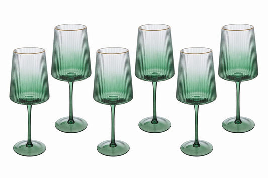 Le Stelle -  Set 6 calici vetro colore verde