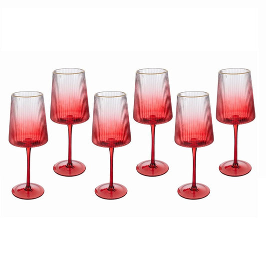 Le Stelle -  Set 6 calici vetro colore rosso