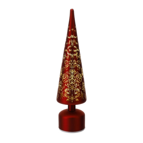 Hervit – Albero Natale cono in vetro led rosso