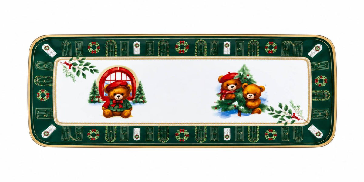 Fade - Vassoio xmas teddy verde