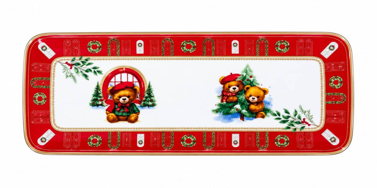 Fade - Vassoio xmas teddy rosso
