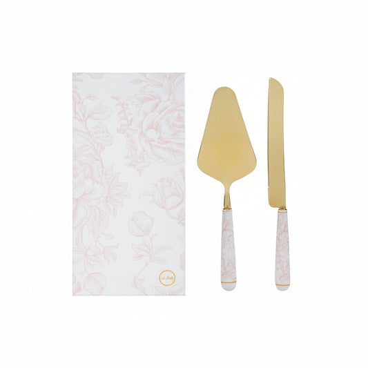 Le Stelle -  Set taglia torta decoro rosa