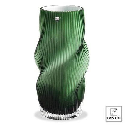 Fantin - Vaso vetro torciglione verde Ø11,5x30h