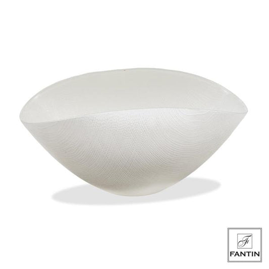 Fantin - Ciotola vetro bianco perla 38x18cm