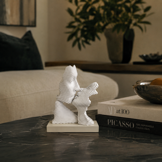 Bongelli - Scultura bacio stilizzata 15x16 base nocciola