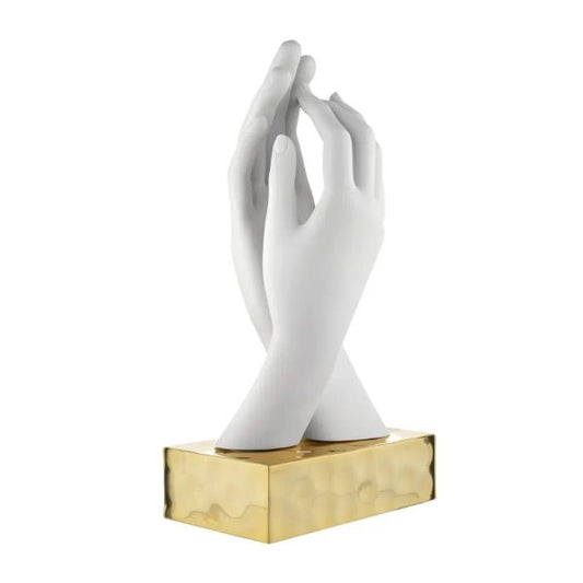Bongelli - Scultura mani lisce bianco base ore h19