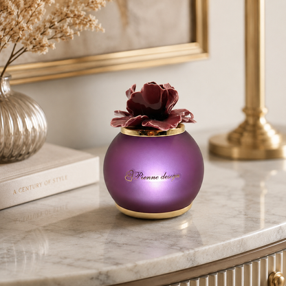 Pienne - Lampada amaranto con fiore