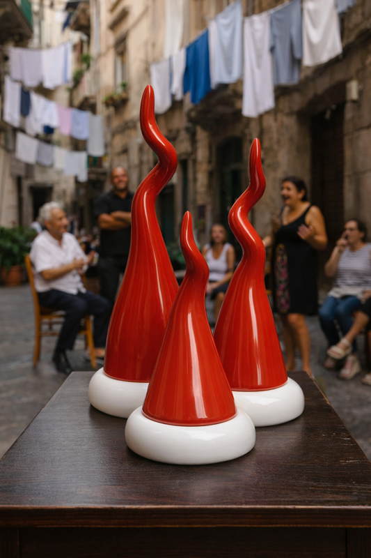 Amagè- Corno grande rosso base tonda