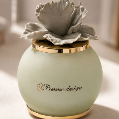 Pienne - Lampada verde con fiore