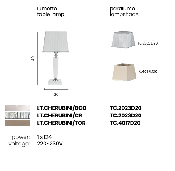 ONDALUCE- Cherubini lampada da tavolo