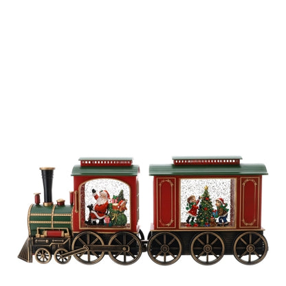 Hervit – Treno con Vagone e Babbo Natale Luce LED - 48X9XH20CM