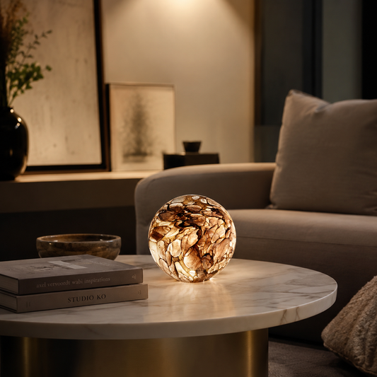Fantin - Lampada led sfera marmoreo diam. 23.5
