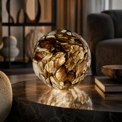 Fantin - Lampada led sfera marmoreo diam. 28cm