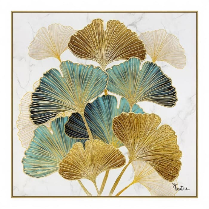 Fantin - Quadro foglie di Ginkgo 100x100