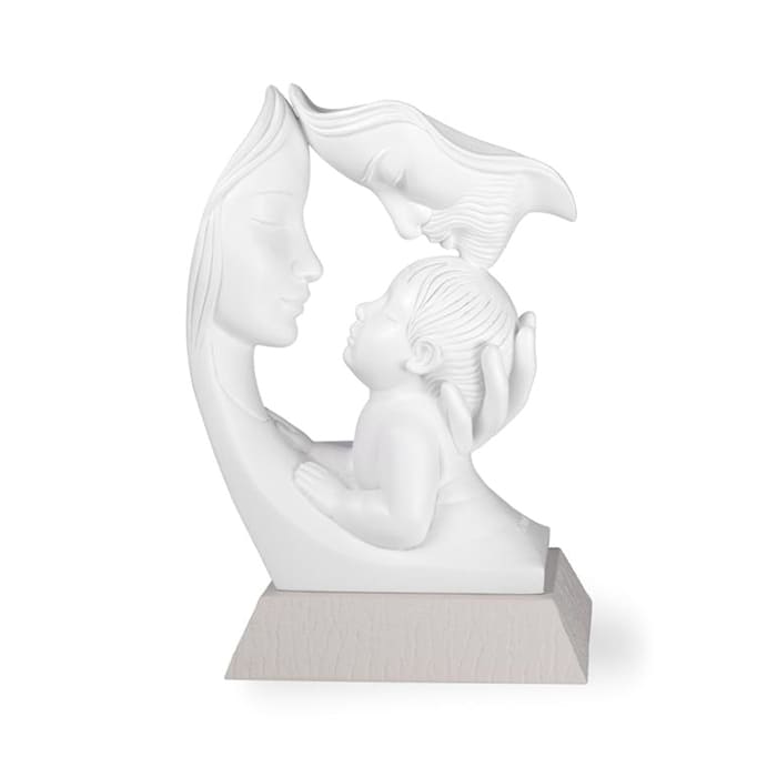 Fantin - Sacra famiglia bianca base tortora 12x17h