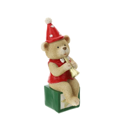 Hervit – Orsetto natalizio con tromba h20cm