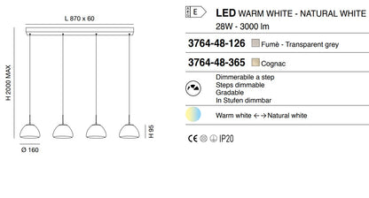 Fabas -  Lucille lampadario a 4 sospensione