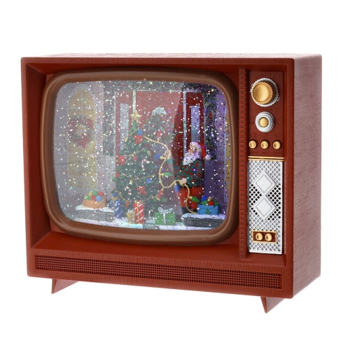 Hervit – Tv vintage Babbo Natale Led e Musica 25X9XH21CM