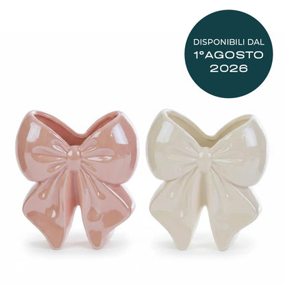 Le Stelle -  Vaso dolce nodo Bianco e Rosa assortiti h14