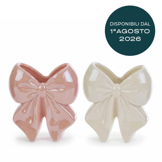 Le Stelle -  Vaso dolce nodo Bianco e Rosa assortiti h14