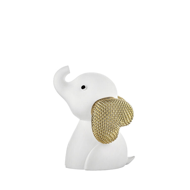 Bongelli - Elefante grande bianco/oro