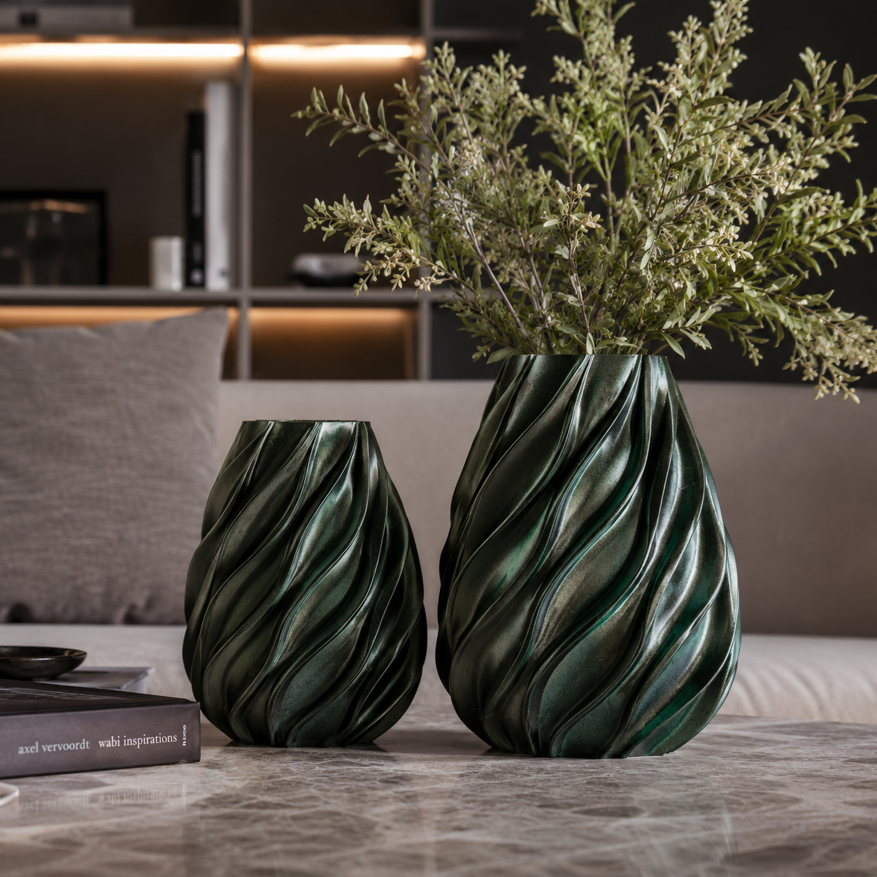 Melaverde - Vaso twist verde glitter