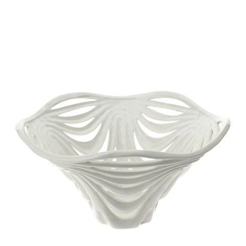 Hervit - Centrotavola Leaf ceramica traforata H22