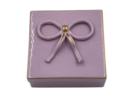 Dea Capodimonte - Scatola quadrata lilla con fiocco sottile