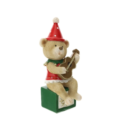 Hervit – Orsetto natalizio con chitarra seduto h20cm