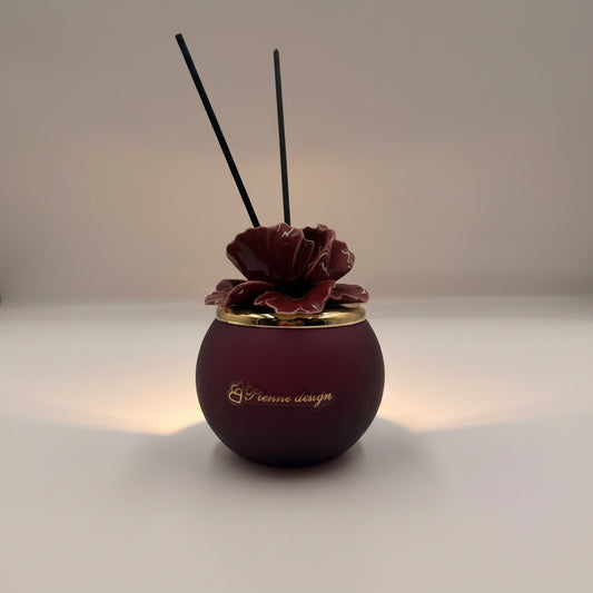 Pienne - Profumatore amaranto con fiore