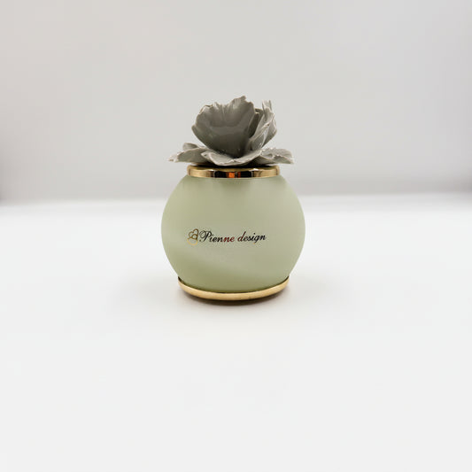 Pienne - Lampada verde con fiore