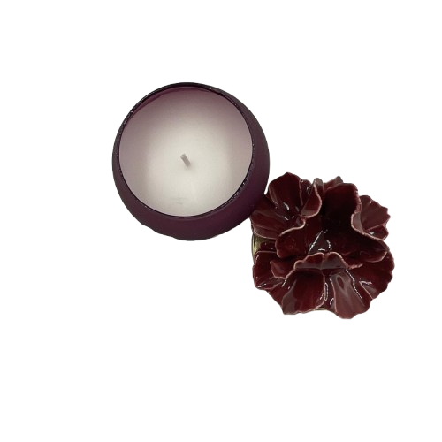 Pienne - Candela piccola con fiore mirto D. 6