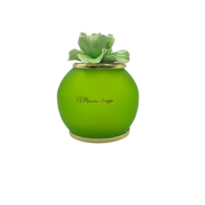 Pienne - Lampada verde mela con fiore D.12