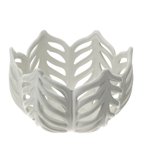 Hervit - Centrotavola Leaf ceramica traforata