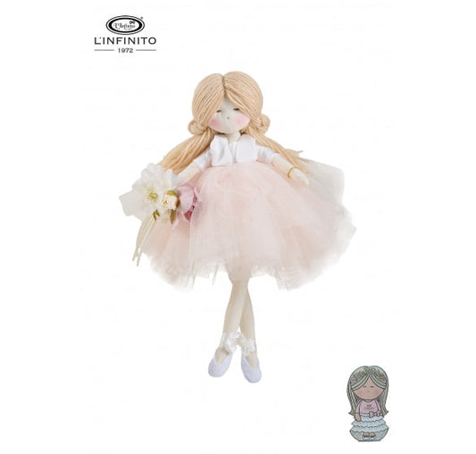 L'Infinito - Bambola di stoffa con bouquet