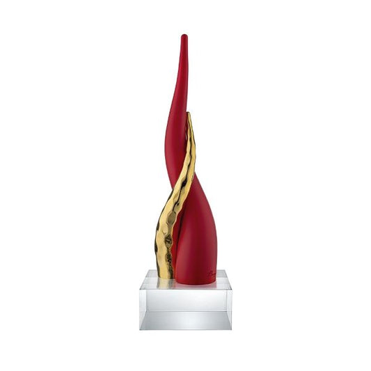 Bongelli - Corno rosso-oro base cristallo
