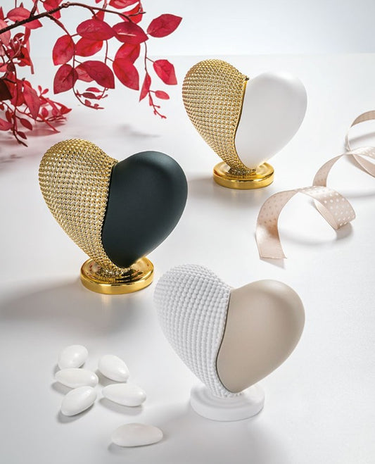Bongelli - Cuore piccolo bicolore bianco/oro