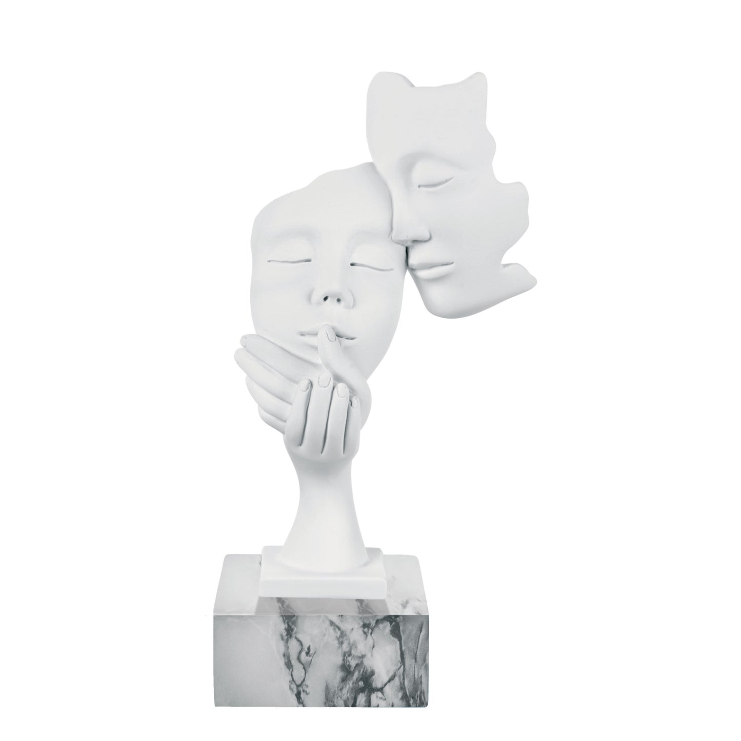 Bongelli - Scultura Face Coppia H28 base marmo bianco