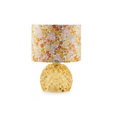 Emò - Lampada rayon base tonda paralume fiorato