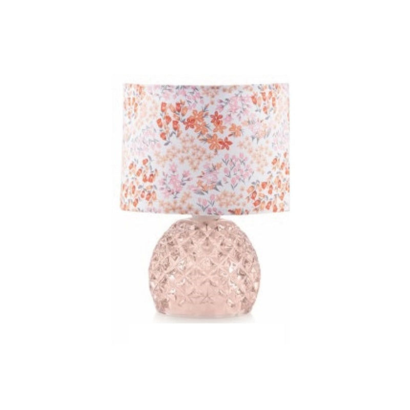 Emò - Lampada rayon base tonda paralume fiorato