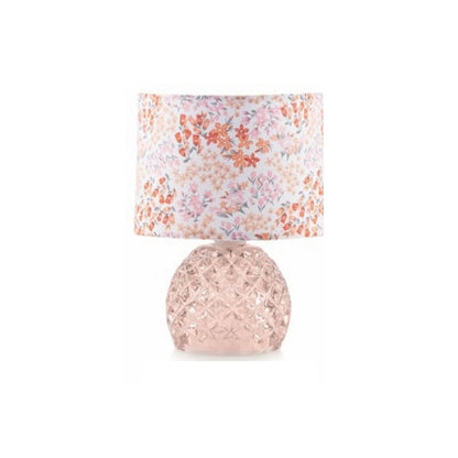 Emò - Lampada rayon base tonda paralume fiorato