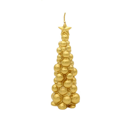 GRAZIANI- Candela natalizia Mosca in ceralacca 21 cm oro metallico