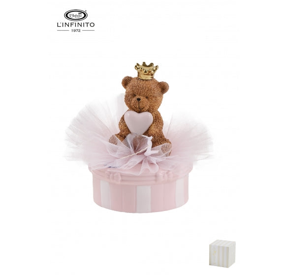 L'Infinito - Carillon Teddy cuore rosa